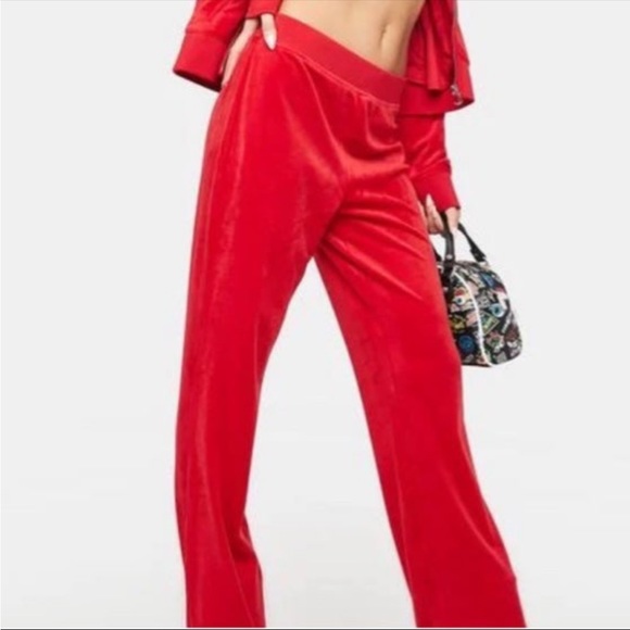 Juicy Couture Matching Velour Rhinestone Tracksuit New With Tags in Red - Picture 2 of 8
